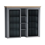 Надстройка буфета Сканди 2 стеклянные двери серый 7046/антик