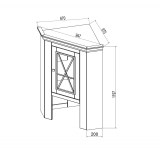 НАДСТРОЙКА КОМОДА ФОРЕСТ УГЛОВОГО  - размеры
