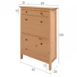 Обувница 3 ящика ХЕМНЭС Кымор (Россия) светло коричневый размеры Обувница 3 ящика ХЕМНЭС Кымор (Россия) светло коричневый размеры