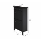 Обувница 3 ящика ХЕМНЭС (Россия) 89х128х31 черный картинка 4 Обувница 3 ящика ХЕМНЭС (Россия) 89х128х31 черный картинка 4
