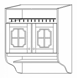 полка 60  с нишей стекло