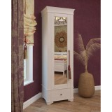 Шкаф 1-дверный с зеркалом Бейли белый воск1