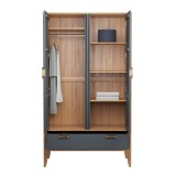 Шкаф 2х дверный Бридж браун/серый 7012 картинка 2 Шкаф 2х дверный Бридж браун/серый 7012 картинка 2