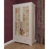 Шкаф 2х дверный со стеклянными дверями Бейли белый воск1 Шкаф 2х дверный со стеклянными дверями Бейли белый воск1