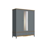 Шкаф 33 Пенни 1-м зеркалом  серый 7046/антик 24 картинка 1