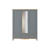 Шкаф 33 Пенни 1-м зеркалом серый 7046/антик 24 картинка 3 Шкаф 33 Пенни 1-м зеркалом серый 7046/антик 24 картинка 3