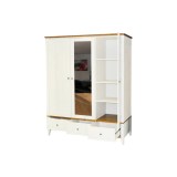 Шкаф 33 Пенни комбинированный с 1-м зеркалом белый воск/антик 24 картинка 2 Шкаф 33 Пенни комбинированный с 1-м зеркалом белый воск/антик 24 картинка 2