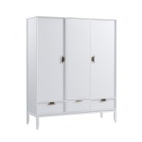 Шкаф 3х дверный Бридж с  с глухими дверями белый лак картинка 1