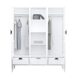 Шкаф 3х дверный Бридж с зеркалом белый лак картинка 2 Шкаф 3х дверный Бридж с зеркалом белый лак картинка 2