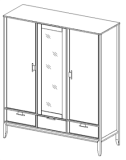 Шкаф 3х дверный Бридж с зеркалом Шкаф 3х дверный Бридж с зеркалом