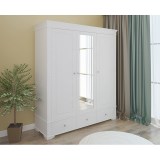 Шкаф 3х дверный с зеркалом Бейли белый воск1 Шкаф 3х дверный с зеркалом Бейли белый воск1