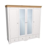 Шкаф Бейли 4-х дверный с 2 глухими дверями и 2 зеркальными дверями