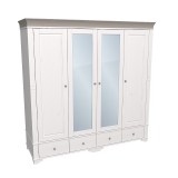 Шкаф Бейли 4-х дверный с 2 глухими дверями и 2 зеркальными дверями