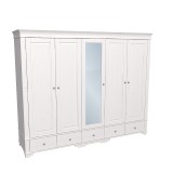 Шкаф Бейли 5-ти дверный с 4 глухими дверями и 1 зеркальной дверью 