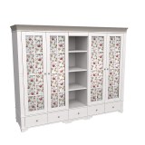 Шкаф Бейли 5-ти дверный с 4 стеклянными дверями и полками 
