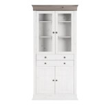 Шкаф Бостон 4+2 Белый воск+серый - картинка 2 Шкаф Бостон 4+2 Белый воск+серый - картинка 2