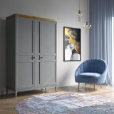 Шкаф для одежды Бон Вояж 20 Серый № 7042 / Антик № 24 картинка 5 Шкаф для одежды Бон Вояж 20 Серый № 7042 / Антик № 24 картинка 5