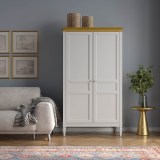 Шкаф для одежды Ольса-С 20 Белый лак + антик №24 картинка 5 Шкаф для одежды Ольса-С 20 Белый лак + антик №24 картинка 5