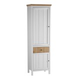 Шкаф для посуды 111 глухие двери белый/антик фото