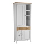 Шкаф для посуды 1113 глухие двери белый воск/антик фото