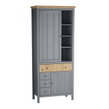 Шкаф для посуды 1113 глухие двери серый 7046/антик фото