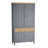 Шкаф для посуды 222 глухие двери серый 7046/антик фото