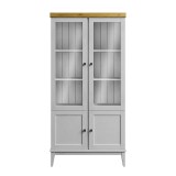 Шкаф для посуды Бон Вояж 22 Белый лак / Антик №24 картинка 2 Шкаф для посуды Бон Вояж 22 Белый лак / Антик №24 картинка 2