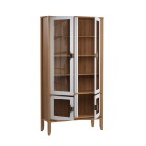 Шкаф для посуды Бридж широкий с 4-мя стеклянными дверями браун/белый лак картинка 2 Шкаф для посуды Бридж широкий с 4-мя стеклянными дверями браун/белый лак картинка 2