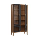 Шкаф для посуды Бридж широкий с 4-мя стеклянными дверями браун/серый 7012 картинка 2 Шкаф для посуды Бридж широкий с 4-мя стеклянными дверями браун/серый 7012 картинка 2