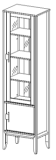 Шкаф для посуды Бридж узкий с 1-ой стеклянной дверью и 1 глухой дверью Шкаф для посуды Бридж узкий с 1-ой стеклянной дверью и 1 глухой дверью