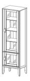 Шкаф для посуды Бридж узкий с 2-мя стеклянными дверями Шкаф для посуды Бридж узкий с 2-мя стеклянными дверями