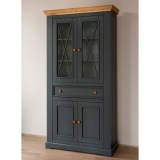 Шкаф для посуды Форест широкий серый 7012/бейц-масло картинка 2 Шкаф для посуды Форест широкий серый 7012/бейц-масло картинка 2