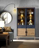 Шкаф для посуды Гранада 222 серый 7016/антик 24 картинка 2 Шкаф для посуды Гранада 222 серый 7016/антик 24 картинка 2