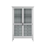 Шкаф для посуды Квадро-С 20/04 Б Белый лак + серый №7042 купить картинка 2