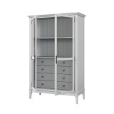 Шкаф для посуды Квадро-С 20/04 Б Белый лак + серый №7042 купить картинка 3