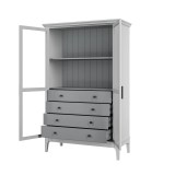 Шкаф для посуды Квадро-С 20/04 Б Белый лак + серый №7042 купить картинка 4