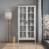 Шкаф для посуды Квадро-С 200-195 Белый лак + антик №24 картинка 6 Шкаф для посуды Квадро-С 200-195 Белый лак + антик №24 картинка 6