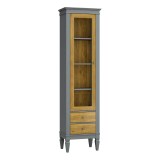 Шкаф для посуды Ольса-С 102 Л серый №7042 + антик №24 - картинка 1