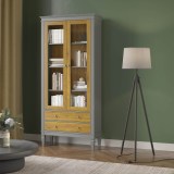 Шкаф для посуды Ольса-С 202 серый №7042 + антик №24 - картинка 5