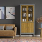 Шкаф для посуды Ольса-С 220 серый №7042 + антик №24 - картинка 5