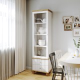 Шкаф для посуды Рандеву-12 МАССИВ СОСНЫ Белый лак + антик №24 рис4 Шкаф для посуды Рандеву-12 МАССИВ СОСНЫ Белый лак + антик №24 рис4