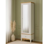 Шкаф для прихожей  Пенни  с зеркалом белый воск/антик 24 картинка 1