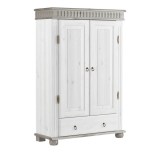 Шкаф Хельсинки-21-N Белый воск+серый  - картинка 1