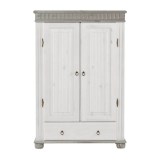 Шкаф Хельсинки-21-N Белый воск+серый  - картинка 2