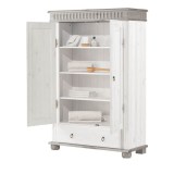 Шкаф Хельсинки-21-N Белый воск+серый  - картинка 3