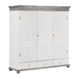 Шкаф Хельсинки-3 GT М Белый воск+серый - картинка 1