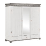 Шкаф Хельсинки 3 SP Белый воск+серый  - картинка 1