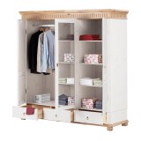 Шкаф Хельсинки 3-SP-GT Белый воск +антик - картинка 4