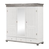 Шкаф Хельсинки 3-SP-GT Белый воск+серый - картинка 3