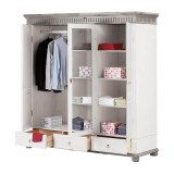 Шкаф Хельсинки 3-SP-GT Белый воск+серый - картинка 4